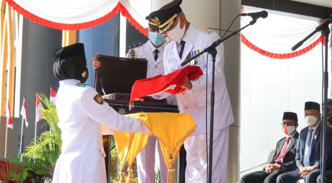 Upacara Peringatan HUT RI ke-75 Kabupaten Lombok Timur dipusatkan di Halaman Kantor Bupati
