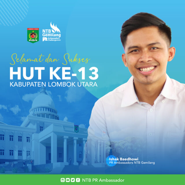Ishak Baedhowi ; Selamat HUT Ke-13 Kabupaten Lombok Utara
